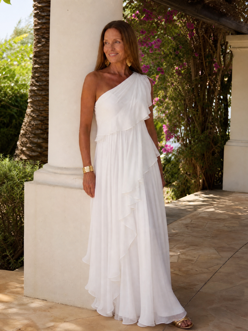 Thérèse | Robe Maxi À Une Épaule À Volants