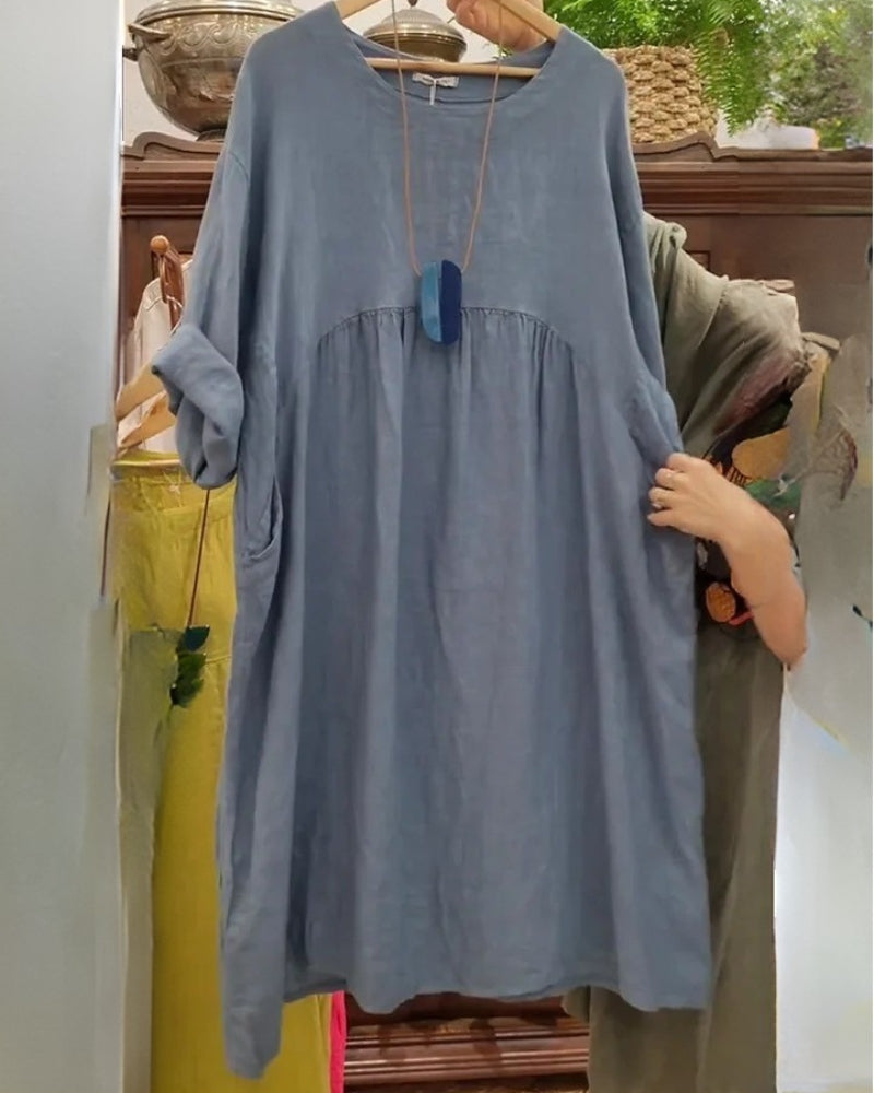 MANDIRA | Vestido de algodón y lino