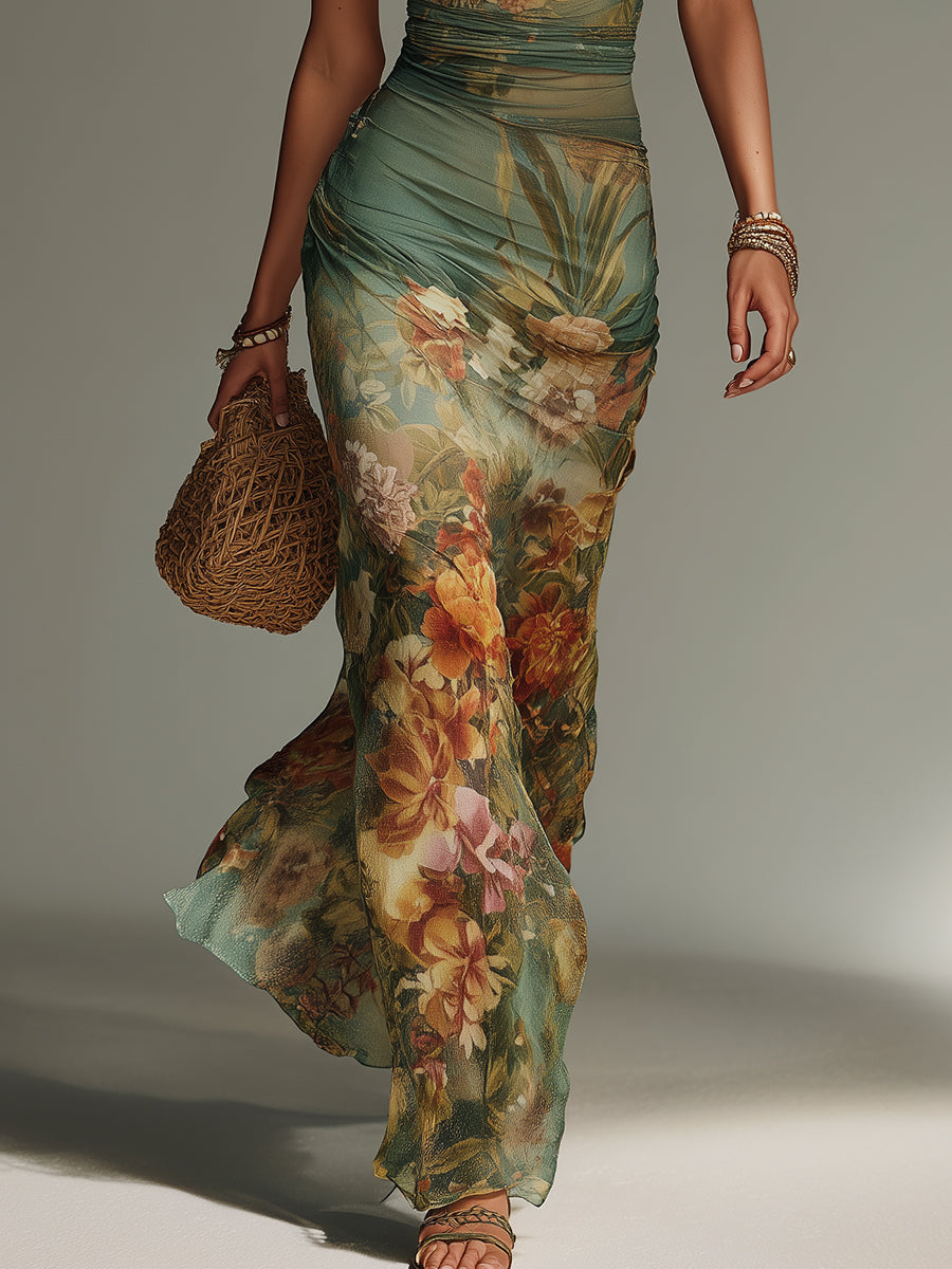 Chantal | Robe Maxi Fleurie Vintage