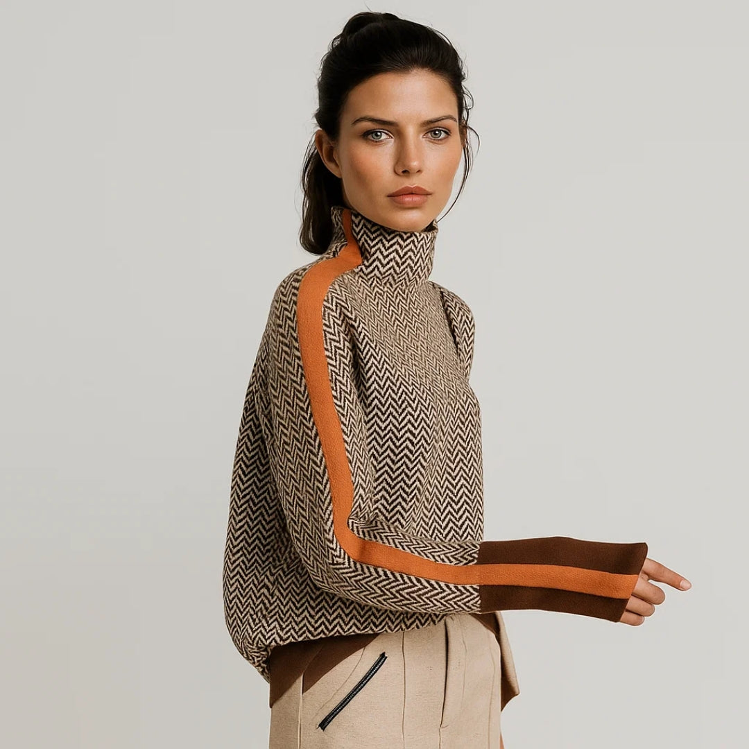 Ninon | Pull Col Montant Rayé