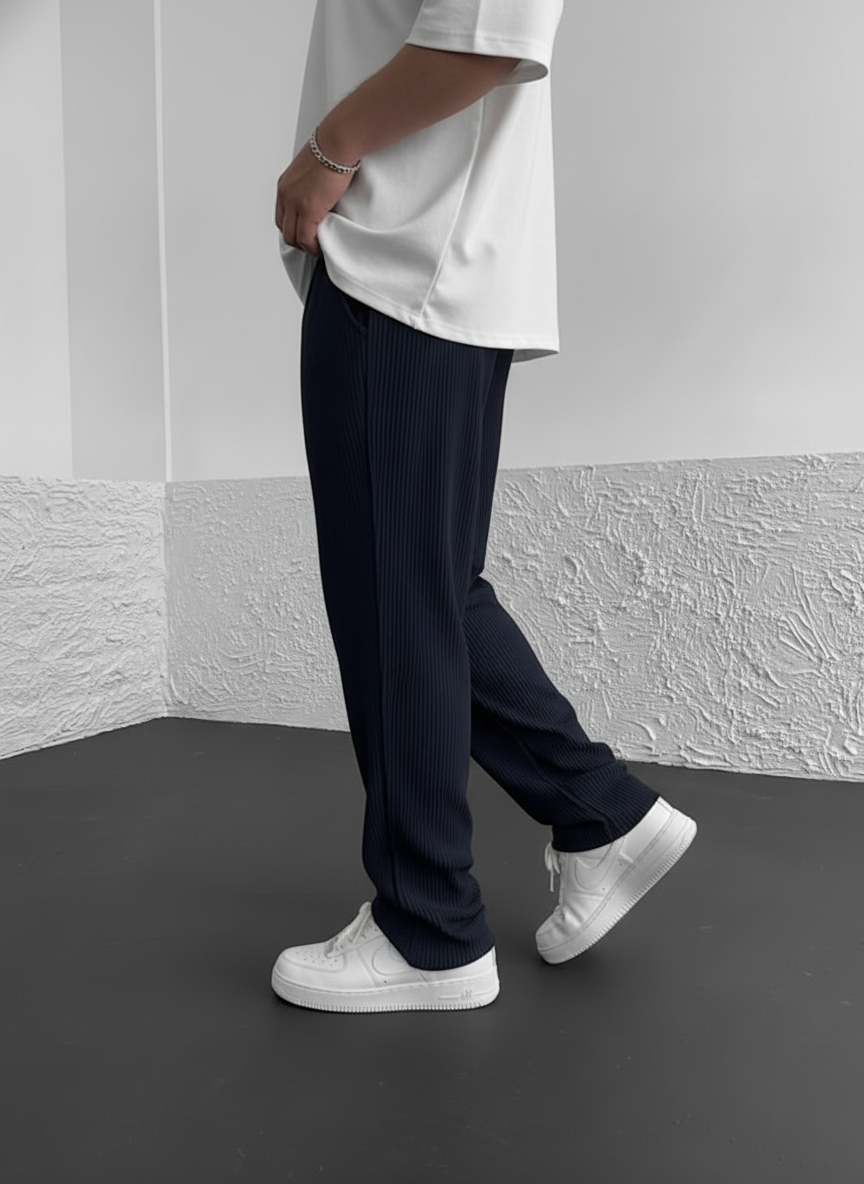 Javier | Pantalón acanalado relajado