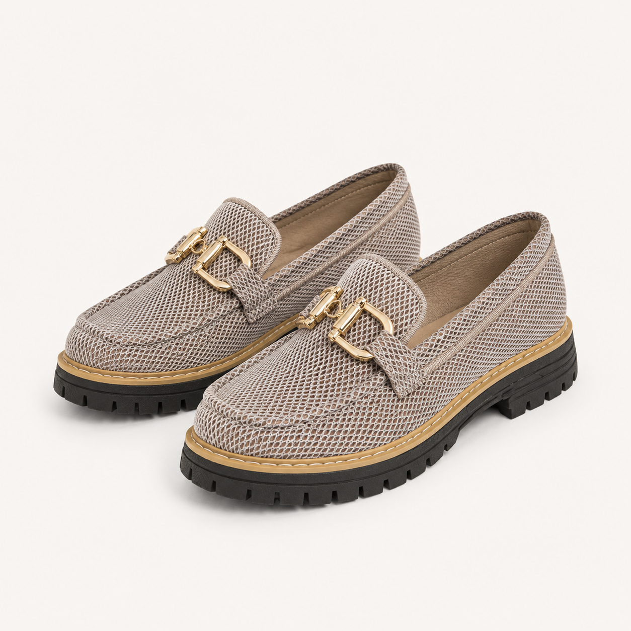 Mocasines de malla transpirable con suela gruesa