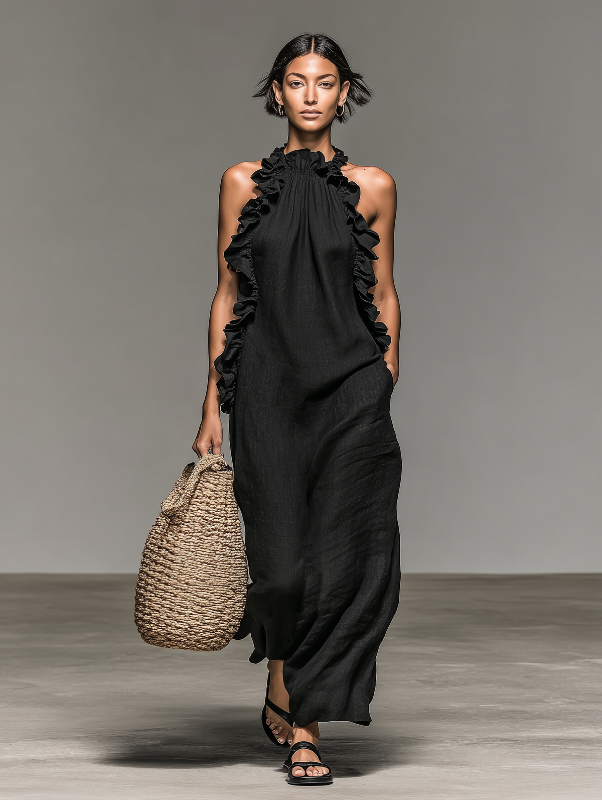 Gladys | Robe Maxi À Volants Sans Manches
