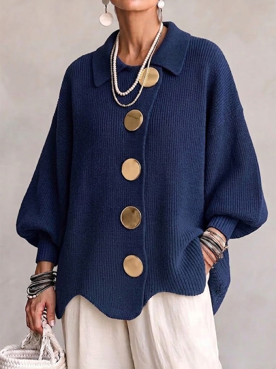 Capucine - Cardigan Boutonné Oversize à Col