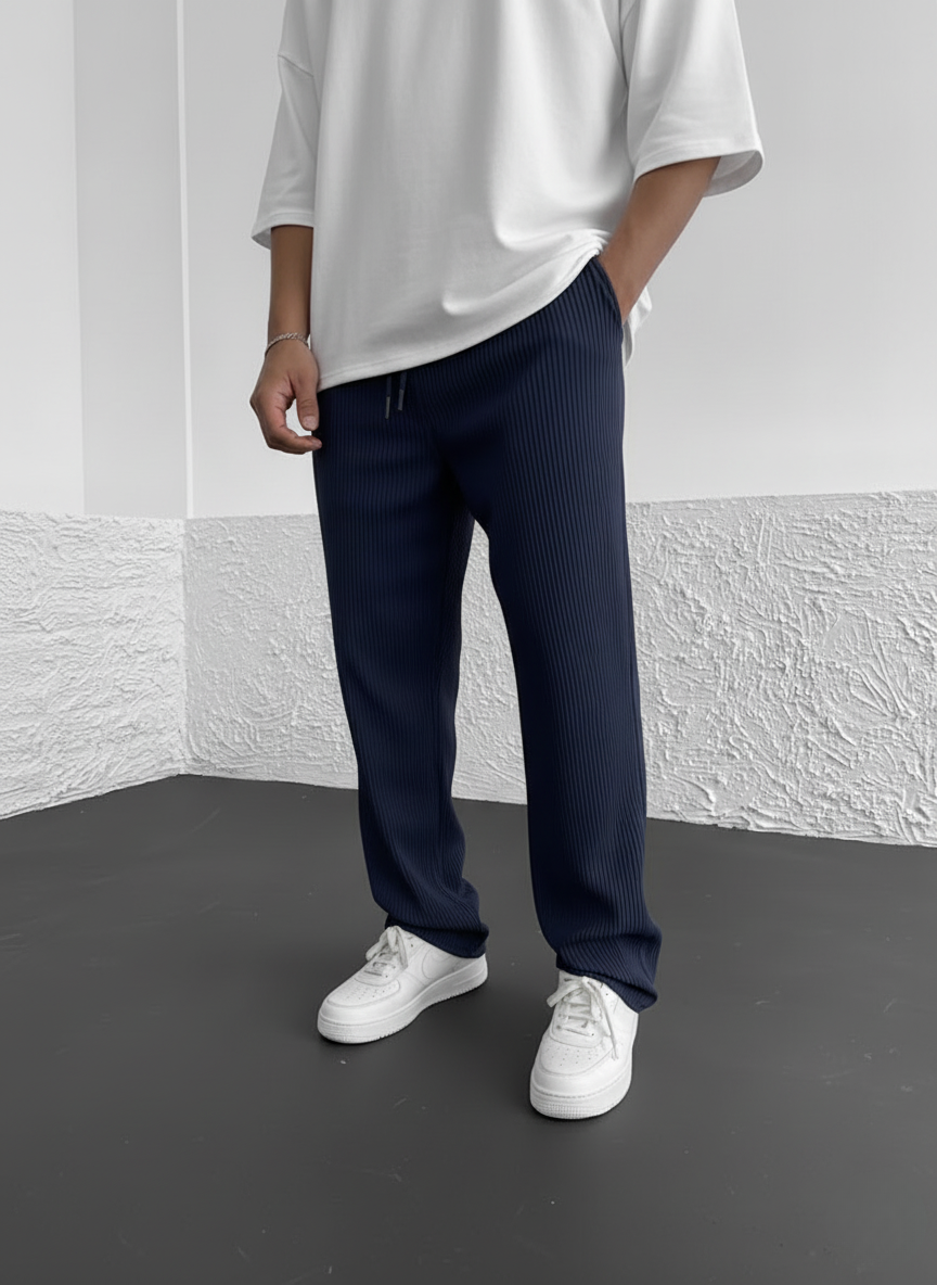 Javier | Pantalón acanalado relajado