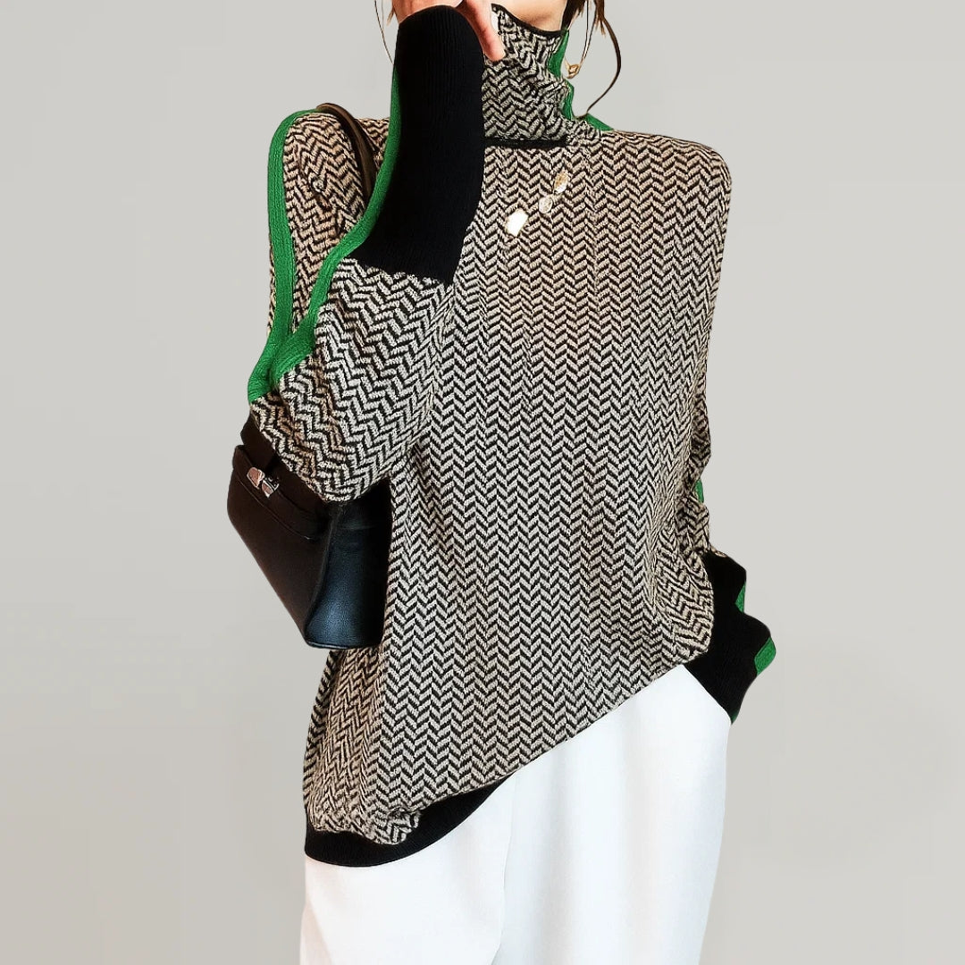 Ninon | Pull Col Montant Rayé