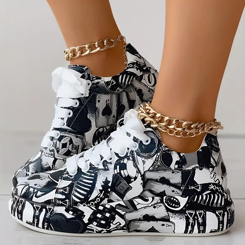 Veronika | Zapatillas Diseño de Graffiti Amortiguación