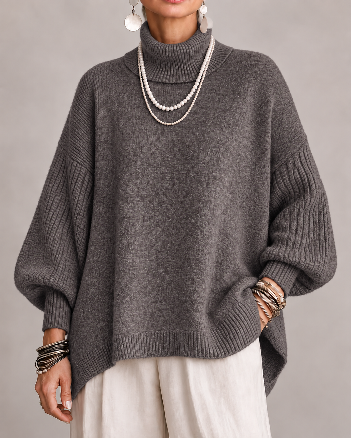 Catherine | Pull Col Roulé Élégant