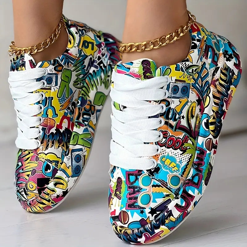 Veronika | Zapatillas Diseño de Graffiti Amortiguación