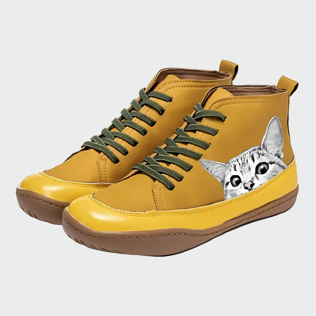 Mivora | Botines de cuero para amantes de los gatos