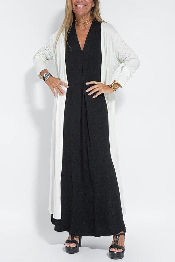 Robe longue chic avec gilet offert