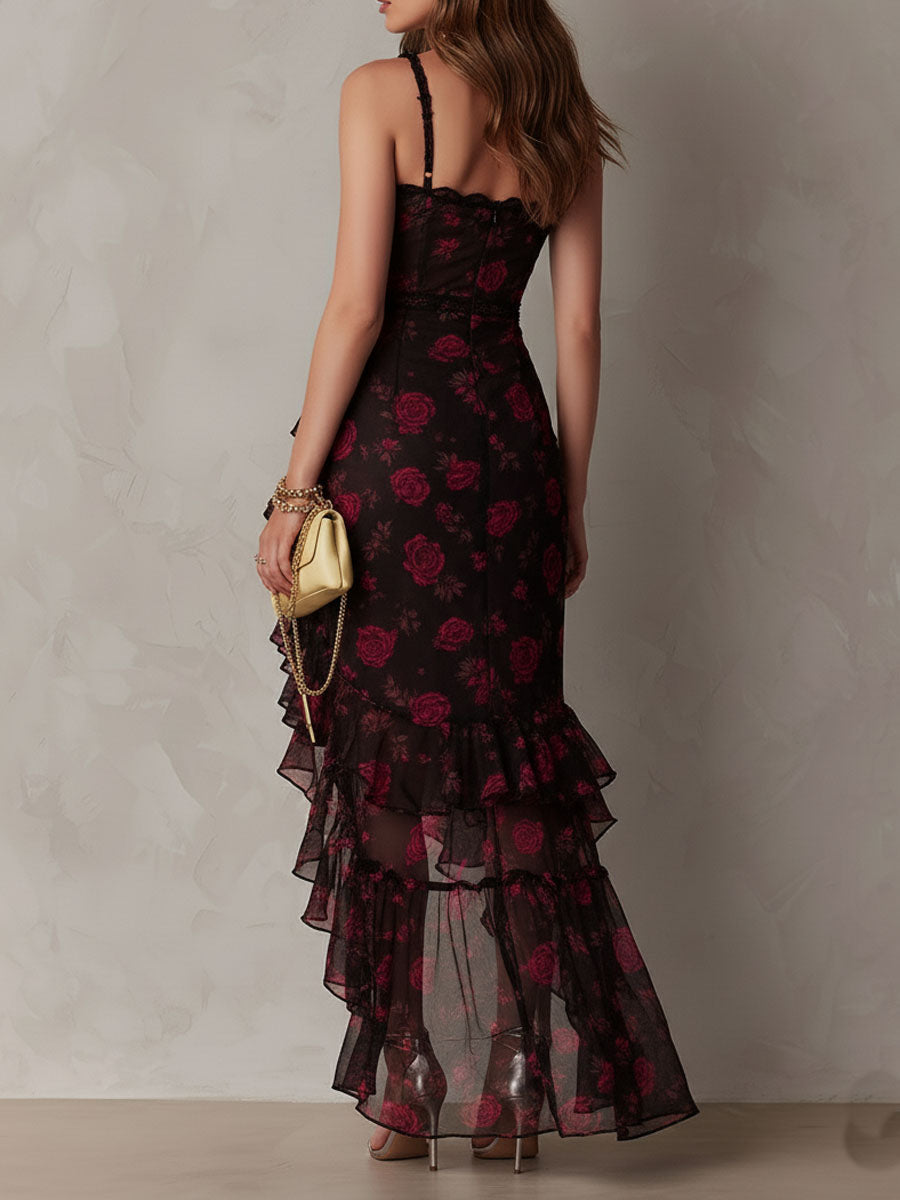 Louise | Robe Bohème à Volants Fleurie