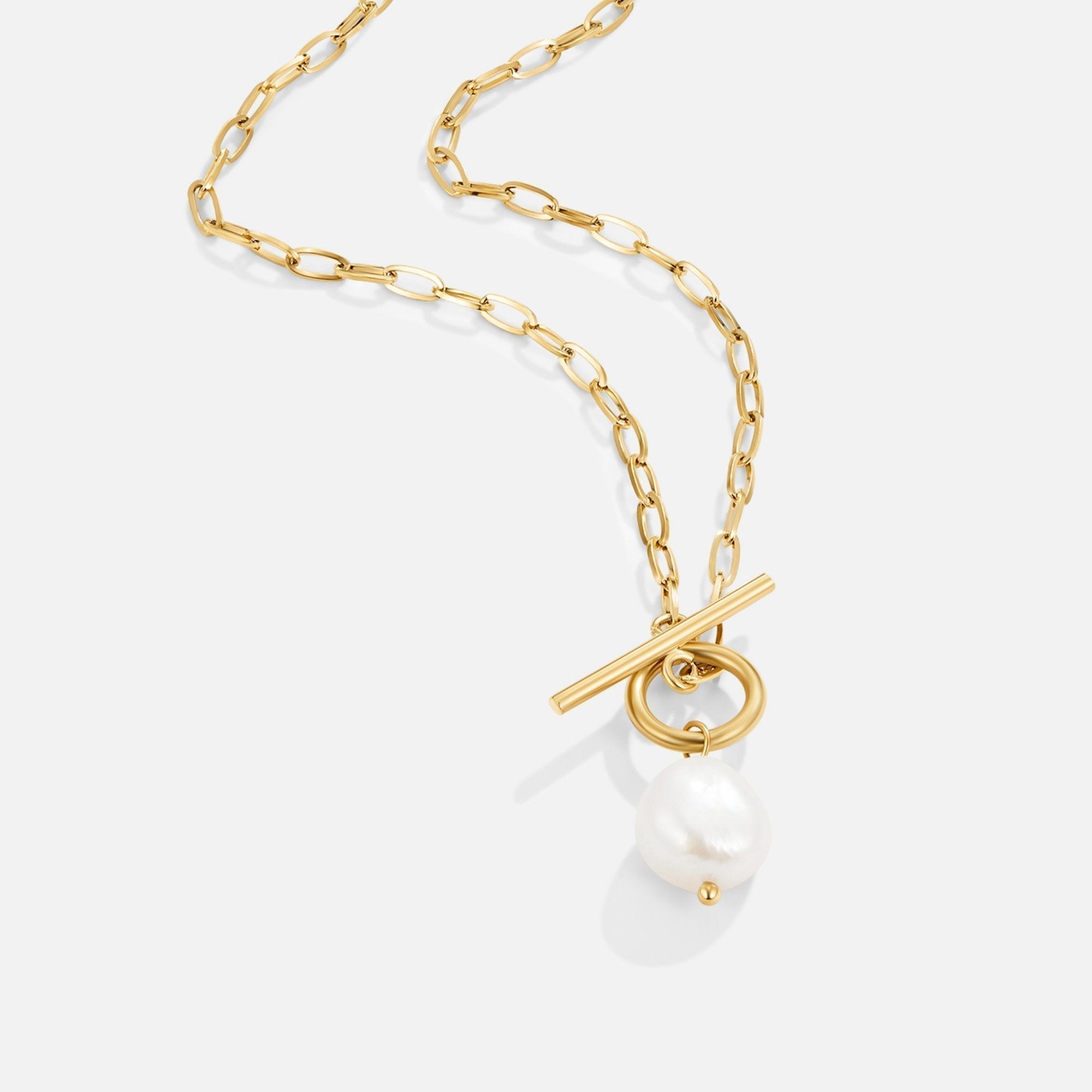 Cadena de oro con perlas de agua dulce Eva