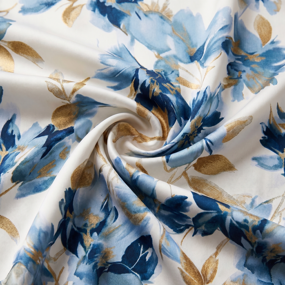 Éléa | Robe Midi Portefeuille Fleurie Dorée