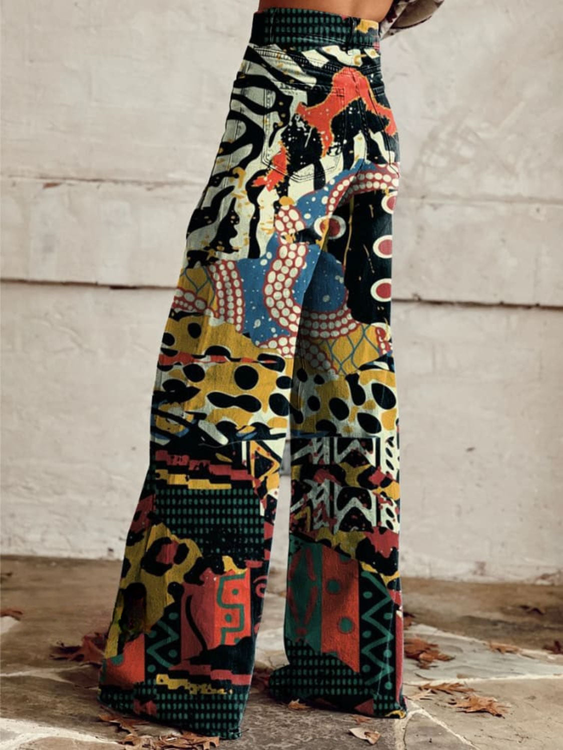 RAYZIA™ | Pantalones Negros de Pierna Ancha