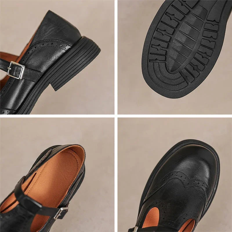 VELDA | ELEGANTES MARY JANES DE CUERO