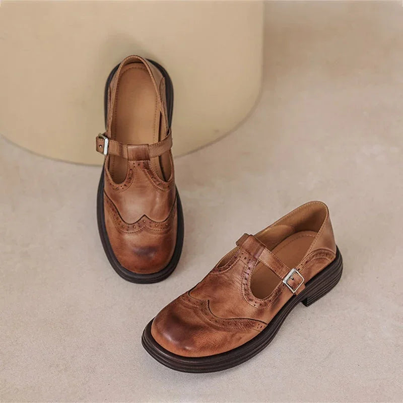 VELDA | ELEGANTES MARY JANES DE CUERO